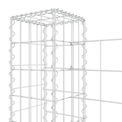 vidaXL Ogrodzenie gabionowe z 3 słupkami, żelazo, 260x20x100 cm