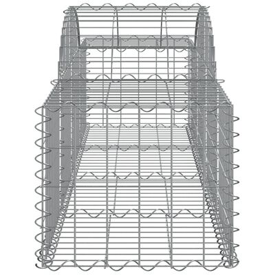 vidaXL Kosze gabionowe, 9 szt, 200x50x40/60 cm, galwanizowane żelazo