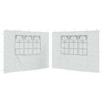 vidaXL Ścianki boczne z oknem do namiotu ogrodowego, 2 szt., PE, białe