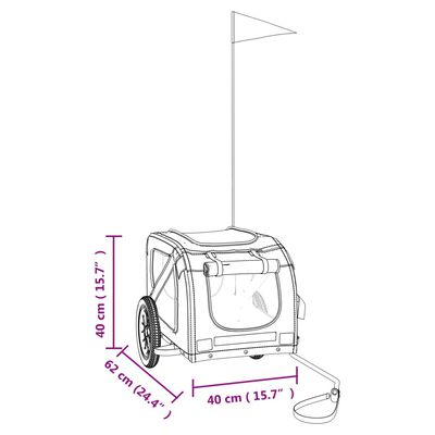 vidaXL Przyczepka rowerowa dla zwierząt, tkanina Oxford i żelazo
