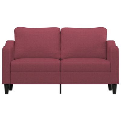 vidaXL Sofa 2-osobowa, winna czerwień, 140 cm, tapicerowana tkaniną