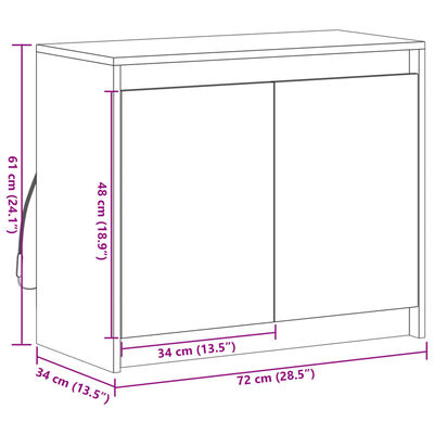 vidaXL Szafka z LED, przydymiony dąb, 72x34x61 cm