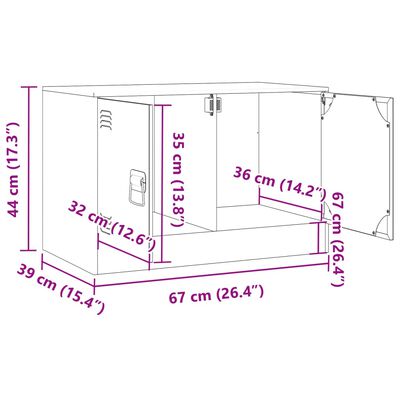 vidaXL Szafka pod telewizor, antracytowa, 67x39x44 cm, stalowa