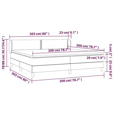 vidaXL Łóżko kontynentalne z materacem, czarne, ekoskóra 200x200 cm