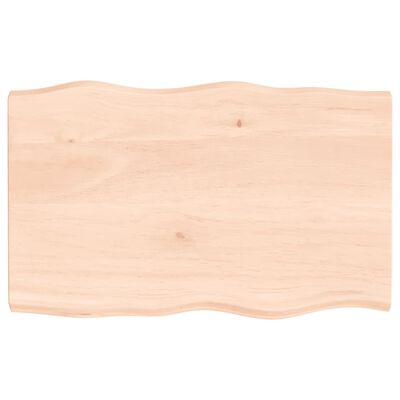 vidaXL Blat stołu, 80x50x(2-4)cm, surowy, lity dąb naturalną krawędzią