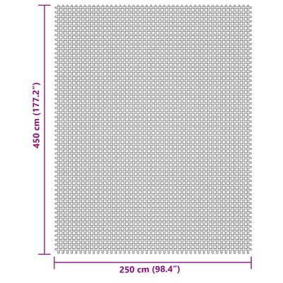 vidaXL Mata podłogowa na kemping, kremowa, 4,5x2,5 m