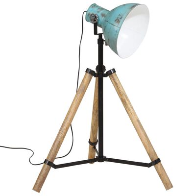 vidaXL Lampa stojąca, 25 W, postarzany niebieski, 75x75x90-150 cm, E27