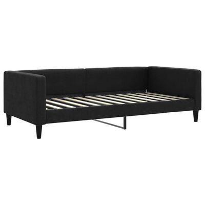 vidaXL Sofa z materacem do spania, czarna, 100x200 cm, tkanina