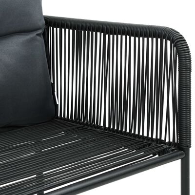 vidaXL 9-częściowy zestaw mebli ogrodowych, rattan PVC, czarno-brązowy