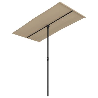 vidaXL Parasol ogrodowy na aluminiowym słupku, 180x110 cm, taupe