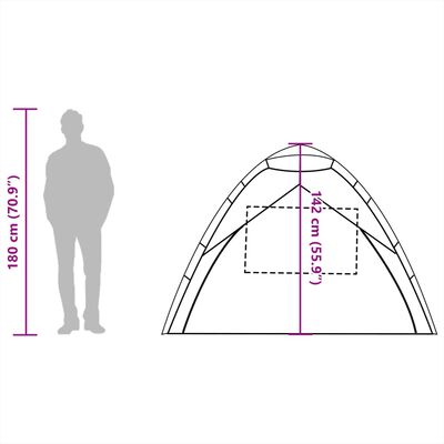 vidaXL Namiot plażowy, 3-os., morski, szybko rozkładany, wodoszczelny