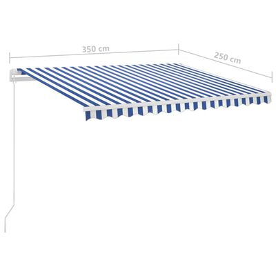 vidaXL Automatycznie zwijana markiza, LED i czujnik wiatru, 3,5x2,5 m