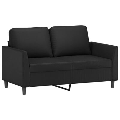 vidaXL 4-osobowa sofa z poduszkami, czarna, sztuczna skóra