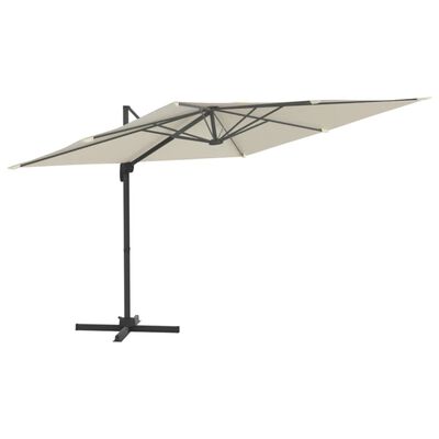 vidaXL Parasol wiszący z aluminiowym słupkiem, piaskowy, 400x300 cm