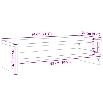 vidaXL Podstawka pod monitor, dąb artisian, 54x22x15 cm