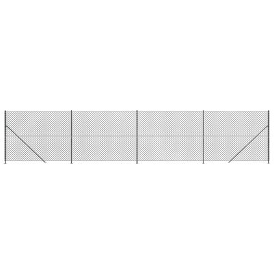 vidaXL Ogrodzenie z siatki, ze stopami słupków, antracytowe, 1,4x10 m