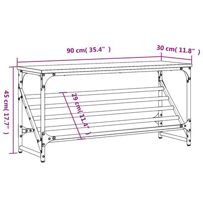 vidaXL Stojak na buty, czarny, 90x30x45 cm, materiał drewnopochodny