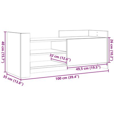 vidaXL Szafka pod TV, szarość betonu, 100x35x40 cm