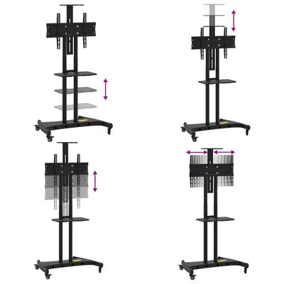 vidaXL Stojak na kółkach na TV 32-70'', VESA maks. 600x400 mm, 60 kg