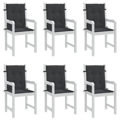vidaXL Poduszki na krzesła ogrodowe, 6 szt., czarne, 100x50x3 cm