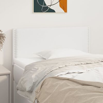 vidaXL Zagłówek do łóżka, biały, 100x5x78/88 cm, sztuczna skóra