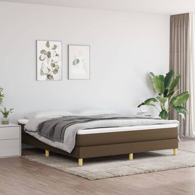 vidaXL Rama łóżka, ciemnobrązowa, 160 x 200 cm, obita tkaniną