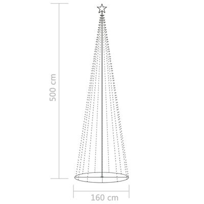 vidaXL Choinka stożkowa, 752 kolorowe lampki LED, 160x500 cm