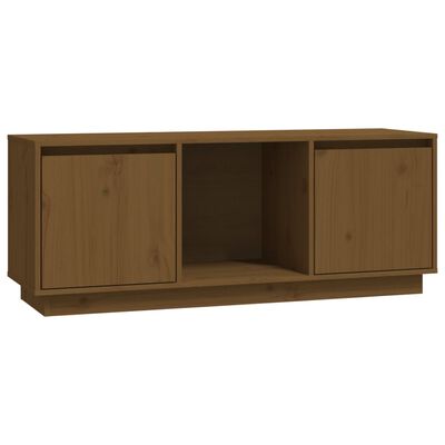 vidaXL Szafka pod TV, miodowy brąz 110,5x35x44 cm, lite drewno sosnowe