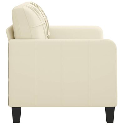 vidaXL 2-osobowa sofa, kremowy, 140 cm, sztuczna skóra