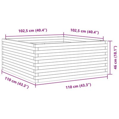 vidaXL Donica ogrodowa, 110x110x46 cm, impregnowane drewno sosnowe