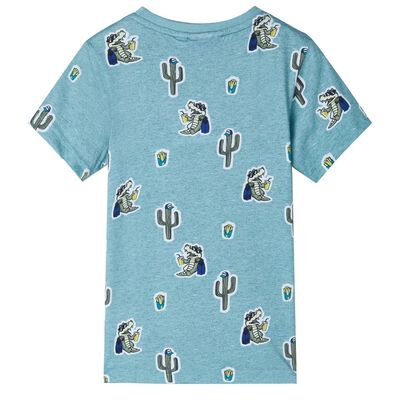 Koszulka dziecięca z krótkimi rękawami, jasnozielony melanż, 140