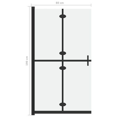 vidaXL Składana ścianka prysznicowa, mrożone szkło ESG, 80x190 cm