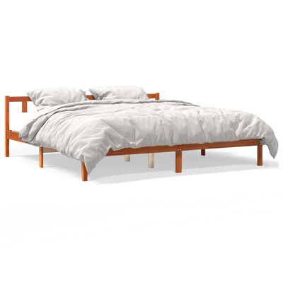 vidaXL Rama łóżka, woskowy brąz, 180x200 cm, lite drewno sosnowe