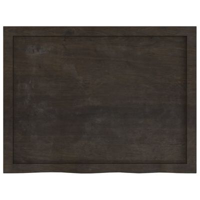 vidaXL Blat do łazienki, ciemnobrązowy, 80x60x(2-4) cm, lite drewno