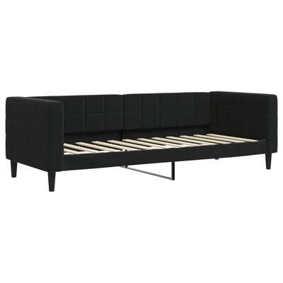 vidaXL Sofa rozsuwana z szufladami, czarna, 80x200 cm, aksamit