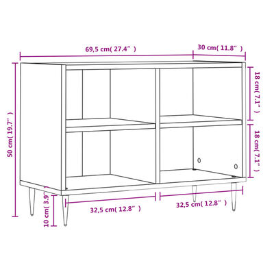 vidaXL Szafka pod TV, biała, 69,5x30x50 cm, materiał drewnopochodny