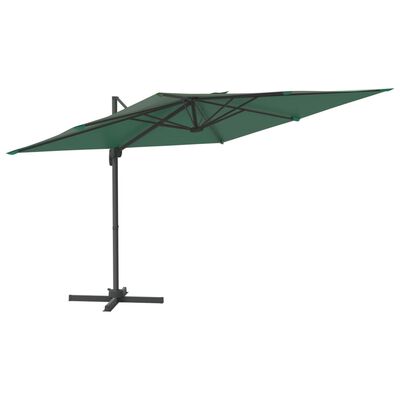 vidaXL Parasol wiszący z aluminiowym słupkiem, 300x300 cm, zielony