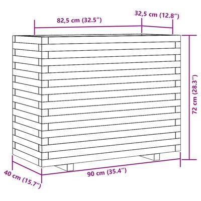 vidaXL Donica ogrodowa, 90x40x72 cm, impregnowane drewno sosnowe