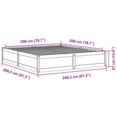 vidaXL Rama łóżka bez materaca, 200x200 cm, lite drewno sosnowe