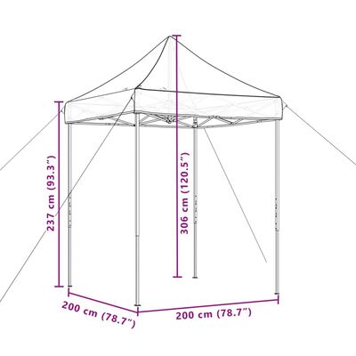 vidaXL Składany namiot imprezowy typu pop-up, brązowy, 200x200x306 cm