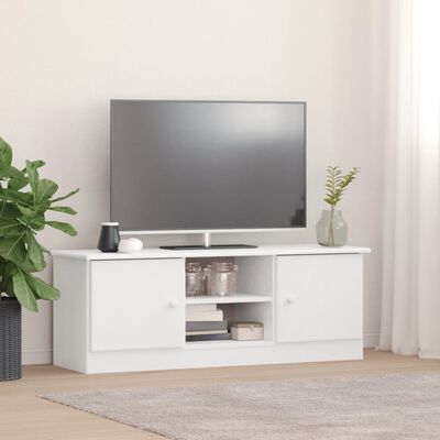 vidaXL Szafka pod TV ALTA, biała, 112x35x41 cm, lite drewno sosnowe