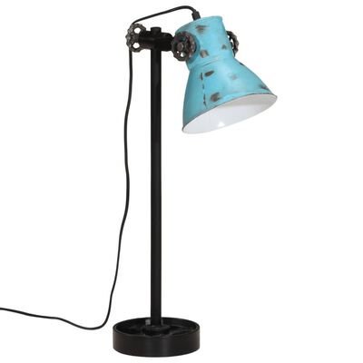 vidaXL Lampa stołowa, 25 W, postarzany niebieski, 15x15x55 cm, E27