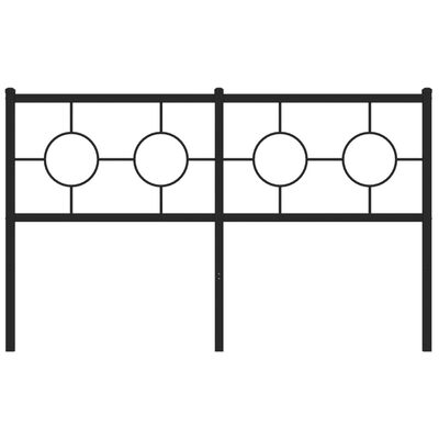 vidaXL Metalowe wezgłowie, czarne, 135 cm