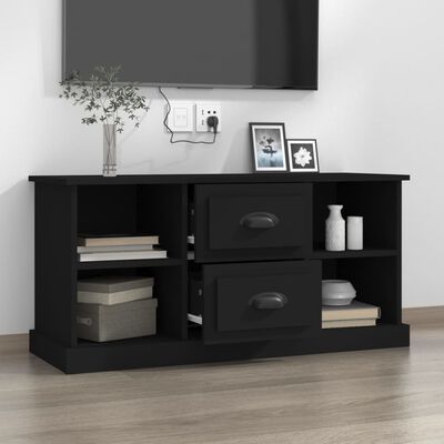 vidaXL Szafka pod TV, czarna, 99,5x35,5x48 cm, materiał drewnopochodny