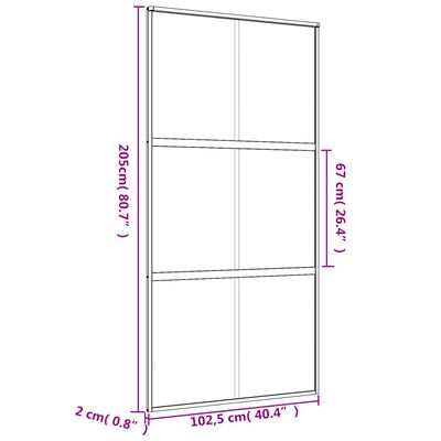 vidaXL Drzwi przesuwne, złote, 102,5x205 cm, mrożone szkło ESG