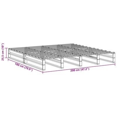 vidaXL Rama łóżka bez materaca, biała, 180x200 cm, lite drewno sosnowe