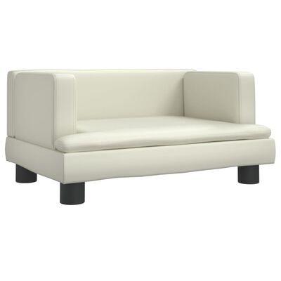 vidaXL Sofa dla dzieci, kremowa, 60x40x30 cm, sztuczna skóra