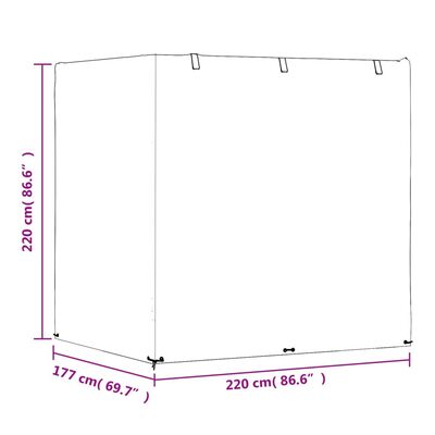 vidaXL Pokrowiec na huśtawkę ogrodową, 12 przelotek, 220x177x220 cm