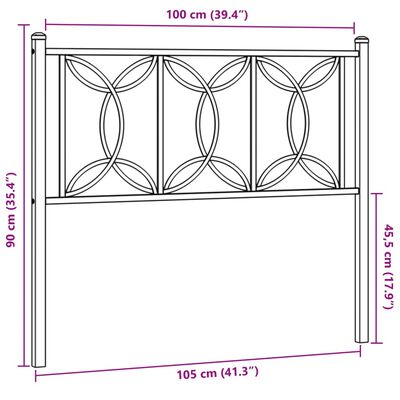 vidaXL Metalowe wezgłowie, białe, 100 cm