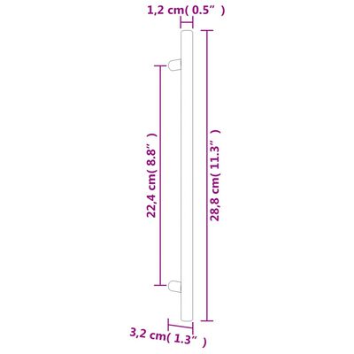 vidaXL Uchwyty do szafek, 5 szt., brąz, 224 mm, stal nierdzewna